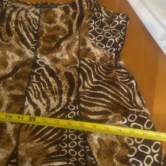 Nineties Scoop Neck Tiger Stripe Sleeveless Dress Fit and Flare Women XL Vintage - Picture 12 of 15